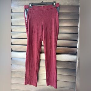 Rafaella Women's Size 8 Maroon Pull on Stretch Textured Work Pants Cropped
